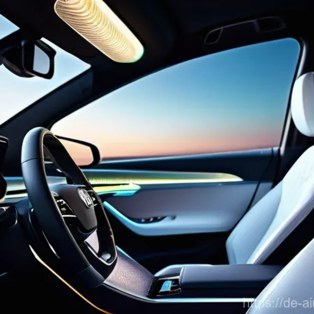 AI 하드웨어 가속기의 연산 능력 분석 - **Autonomous Vehicle with Real-time AI Processing:**
A futuristic, sleek autonomous electric car...